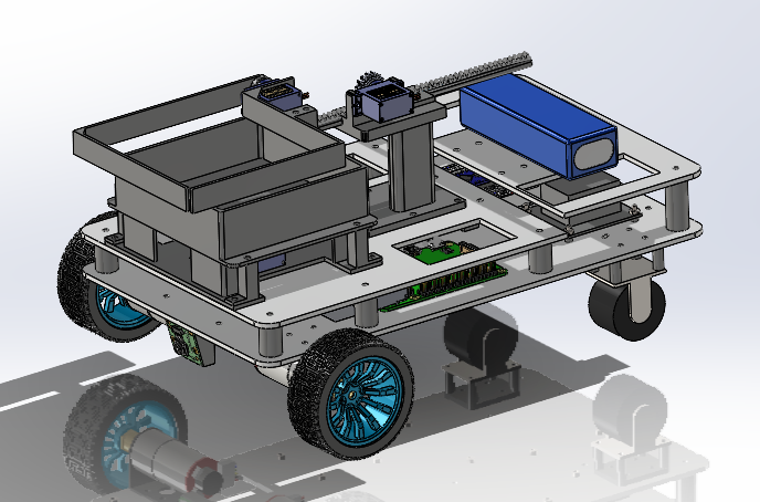 Assembled rover CAD overview