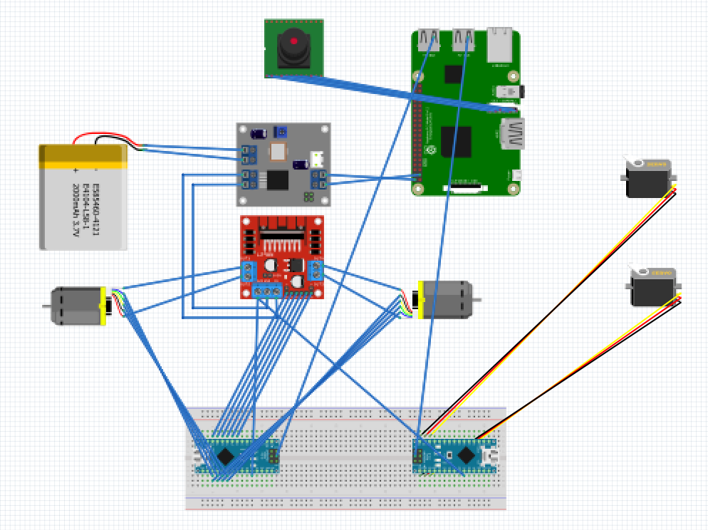 Electronics and wiring layout of rover components